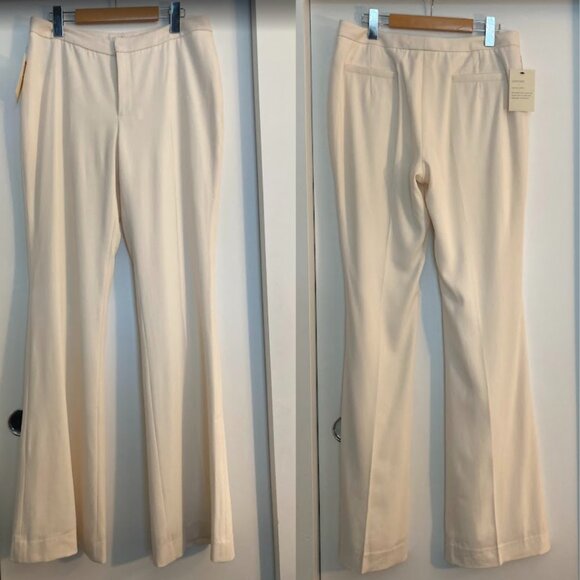 Suistudio Pants Wool Robin Flare NWT Ivory Milk White Quiet Luxury - Picture 9 of 16
